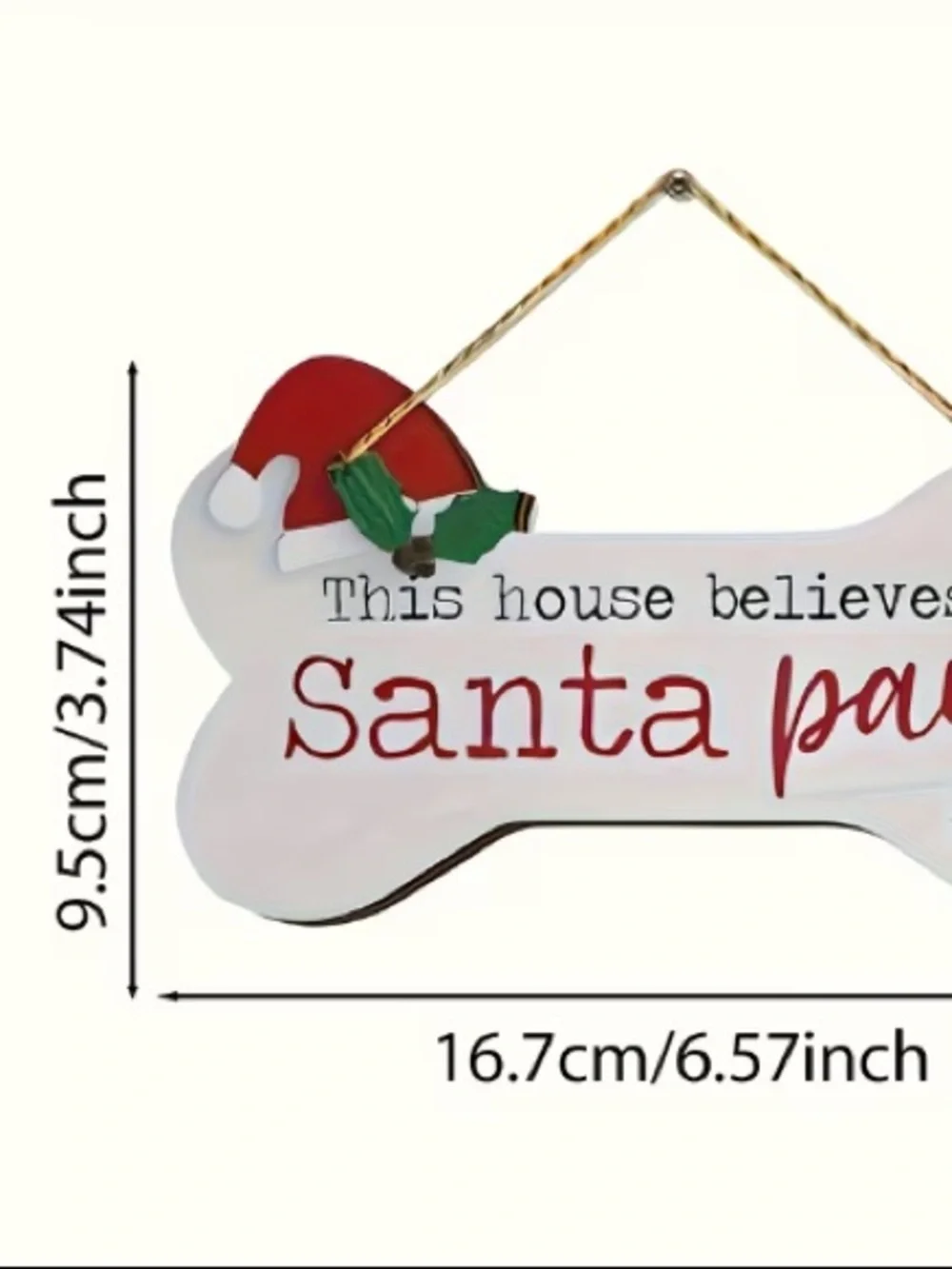 Santa Paws Bone Ornament - Set of 2